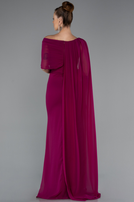 Standesamtkleid Lang Chiffon Pflaume ABU5418