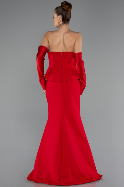 Abendkleid im Meerjungfrau-Stil Lang Rot ABU5421