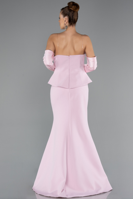 Abendkleid im Meerjungfrau-Stil Lang Puder ABU5421