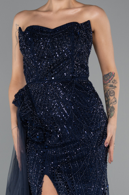Abendkleid Lang Marineblau ABU5425