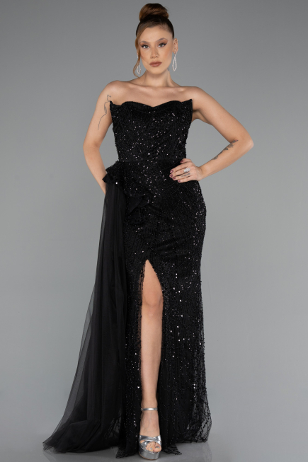 Abendkleid Lang Schwarz ABU5425