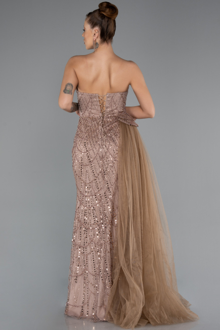 Abendkleid Lang Nerzbraun ABU5425