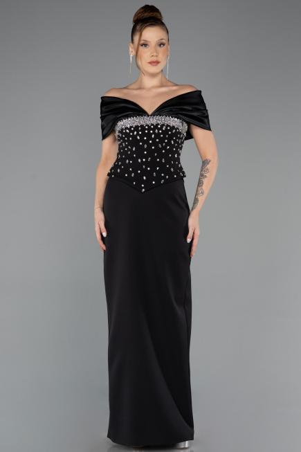 Abendkleid Lang Schwarz ABU5440
