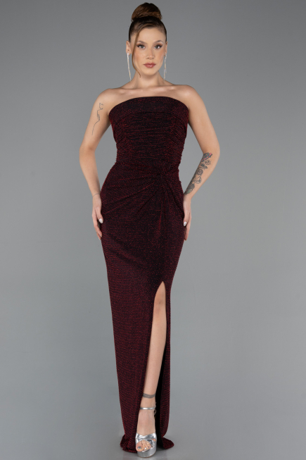 Abschlusskleid Lang Weinrot ABU5445