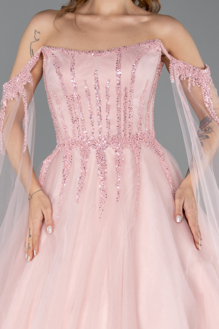 Designer Abendkleid Lang Puder ABU5466