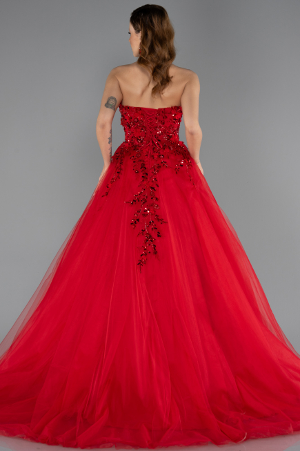 Designer Verlobungskleid Lang Rot ABU5460
