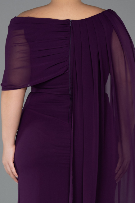 Abendgarderobe in Großen Größen Lang Chiffon Violette ABU5419