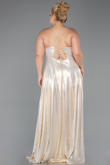 Abschlusskleid In Übergröße Lang Gold ABU5357
