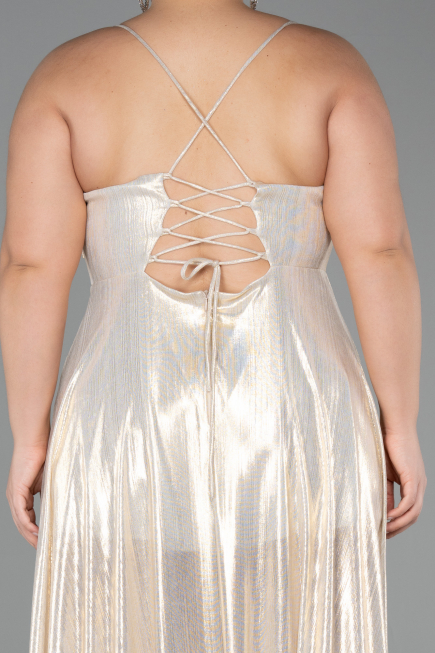 Abschlusskleid In Übergröße Lang Gold ABU5357