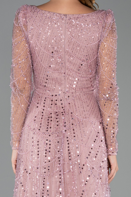 Partykleid Midi Perlenbesetzt Puder ABK2469