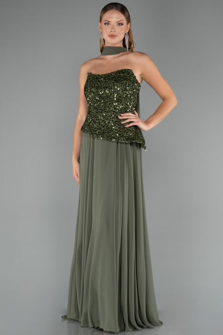 Abendkleid Lang Chiffon Khaki ABU5486
