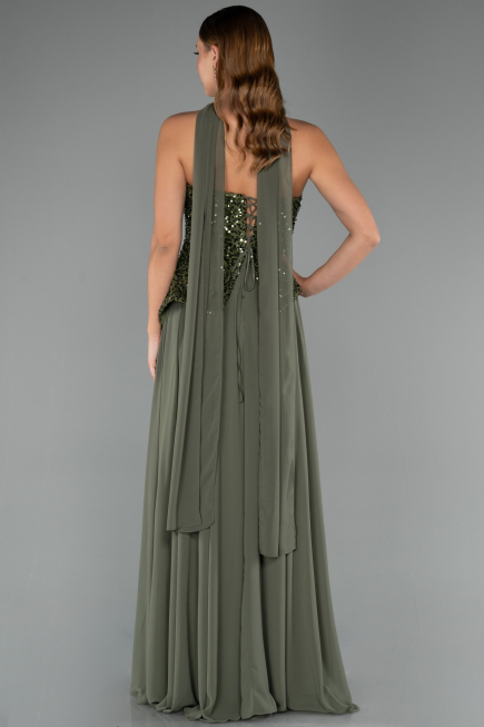 Abendkleid Lang Chiffon Khaki ABU5486