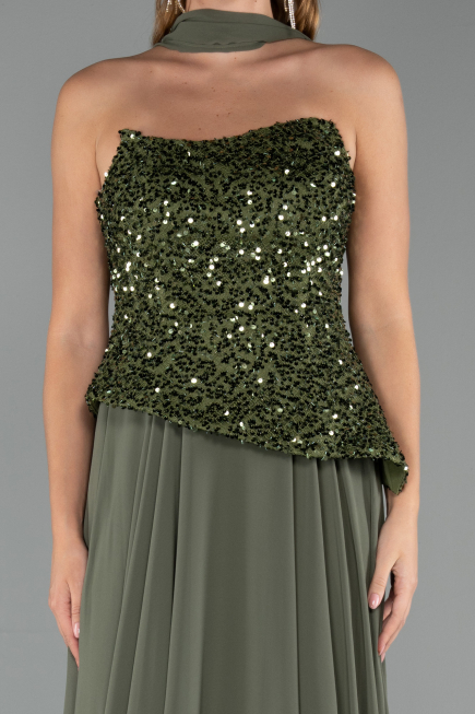 Abendkleid Lang Chiffon Khaki ABU5486