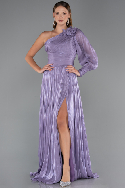 Abendkleid Lang Chiffon Lavendel ABU5489