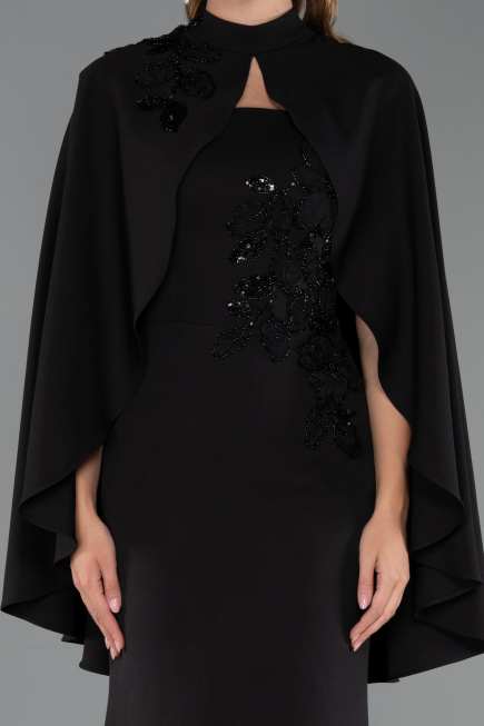 Abendkleid im Meerjungfrau-Stil Lang Schwarz ABU5485
