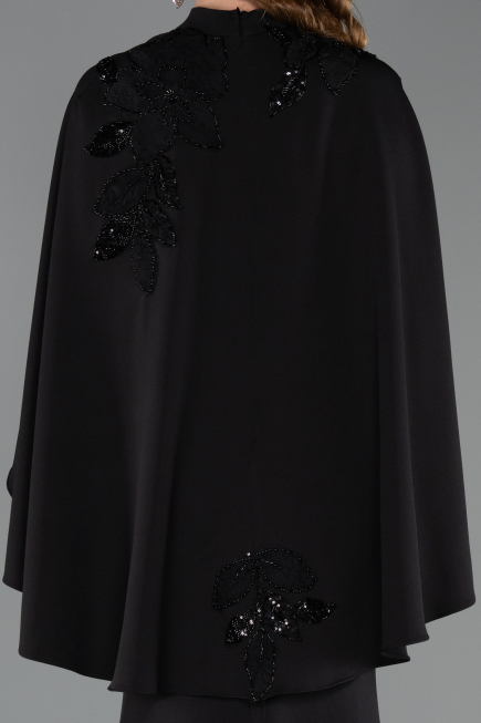 Abendkleid im Meerjungfrau-Stil Lang Schwarz ABU5485