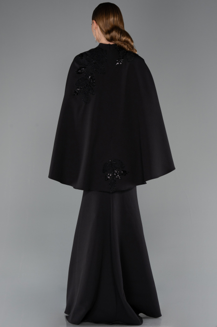 Abendkleid im Meerjungfrau-Stil Lang Schwarz ABU5485