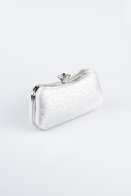 Abendtasche Gemustert Silber SH855