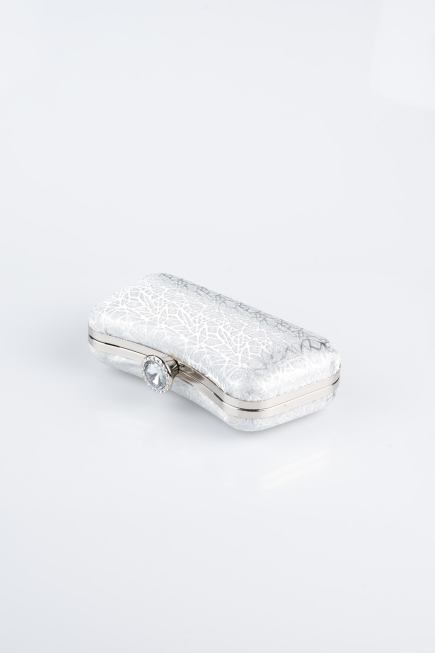 Abendtasche Gemustert Silber SH855