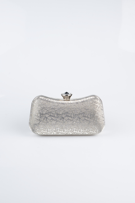 Abendtasche Gemustert Platin SH855