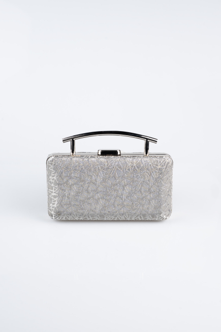 Abendtasche Gemustert Platin SH857
