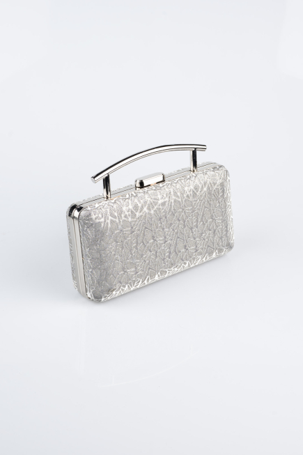 Abendtasche Gemustert Platin SH857