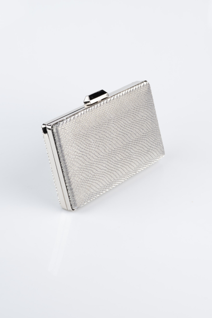 Abendtasche Gemustert Platin SH859