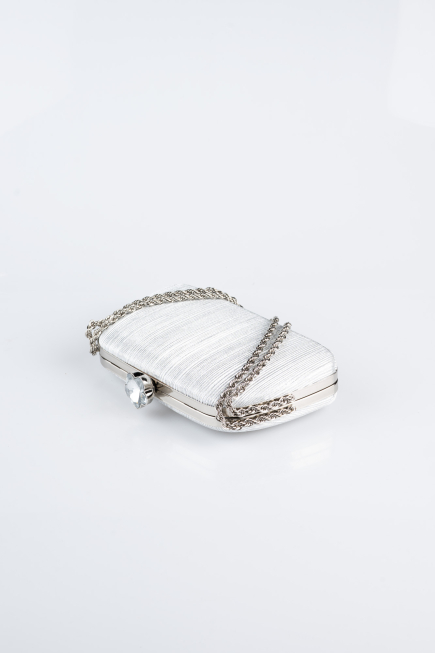Abendtasche Laserschnitt Silber SH860