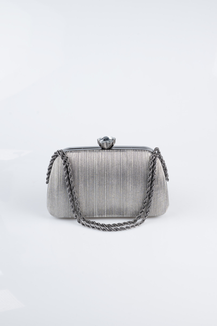 Abendtasche Laserschnitt Platin SH860