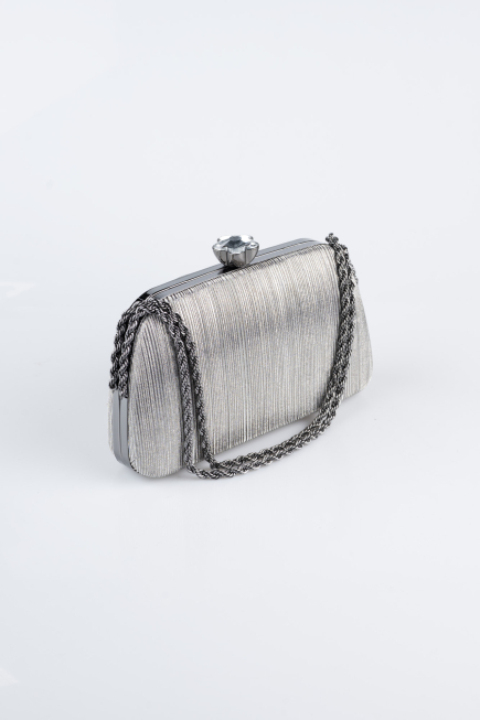 Abendtasche Laserschnitt Platin SH860