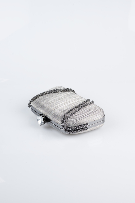 Abendtasche Laserschnitt Platin SH860