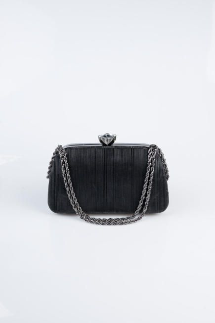 Abendtasche Laserschnitt Schwarz SH860
