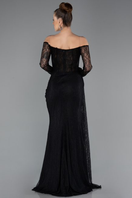 Abendkleid Lang Spitze Schwarz ABU5509