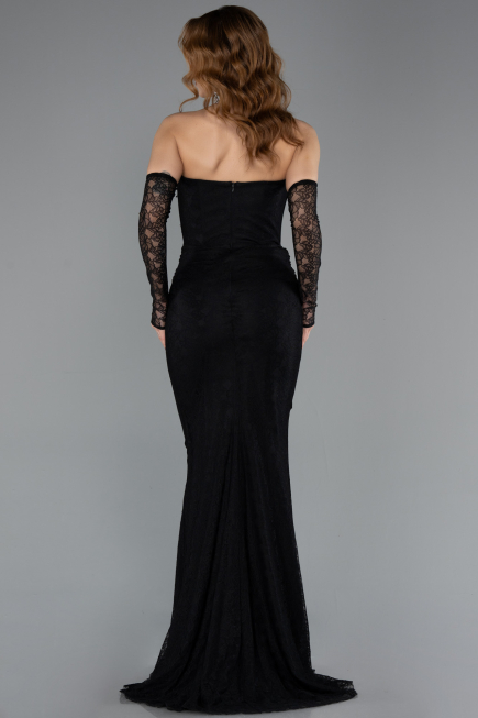 Abendkleid Lang Spitze Schwarz ABU5510