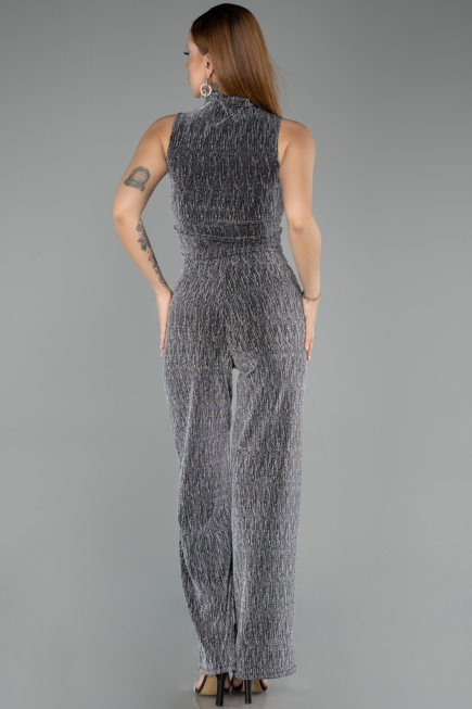 Partykleid Lang Schwarz-Silber ABU5533