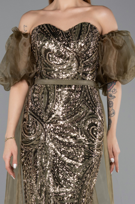 Abendkleid Lang Khaki ABU5537