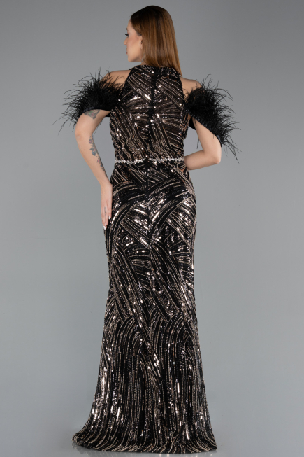 Abendkleid Lang Schwarz ABU5538