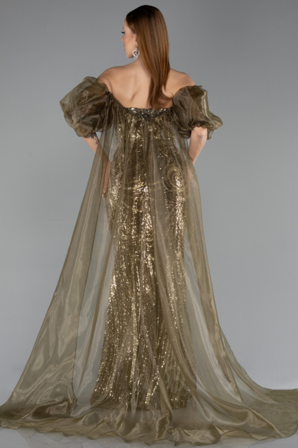 Abendkleid Lang Khaki ABU5537