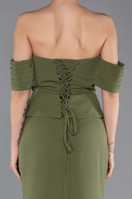 Standesamtkleid Lang Khaki ABU5559
