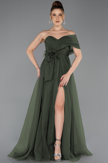 Abendkleid Lang Khaki ABU5528