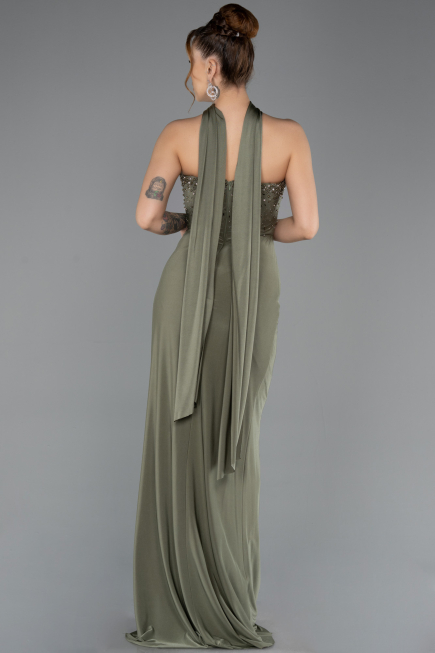 Abschlusskleid Lang Khaki ABU5564