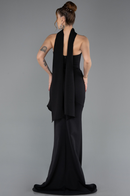 Abendkleid im Meerjungfrau-Stil Lang Schwarz ABU5566
