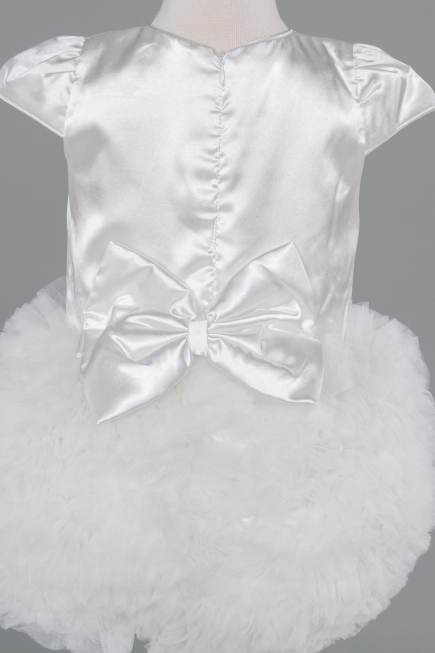 Abendkleid für Kinder Kurz Weiß ABK2502