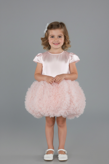 Abendkleid für Kinder Kurz Puder ABK2502