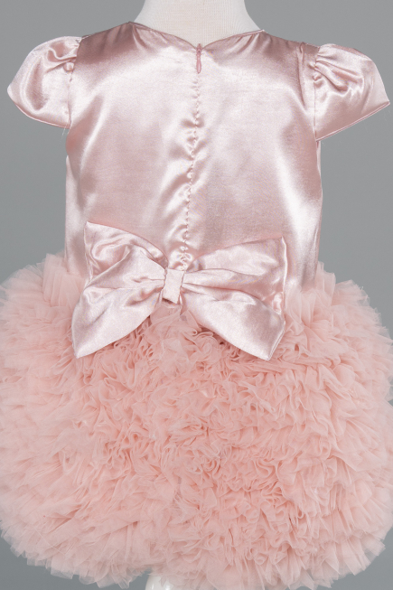 Abendkleid für Kinder Kurz Puder ABK2502
