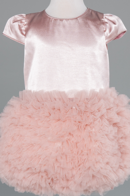 Abendkleid für Kinder Kurz Puder ABK2502
