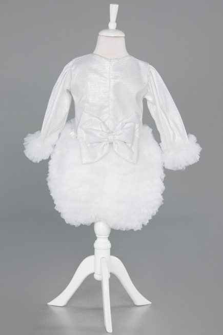 Abendkleid für Kinder Kurz Weiß ABK2503