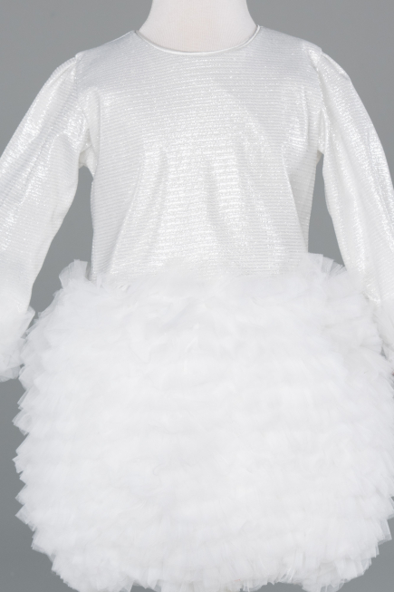 Abendkleid für Kinder Kurz Weiß ABK2503