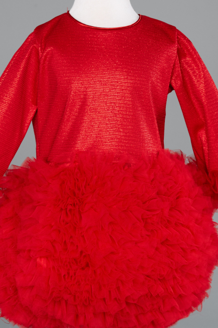 Abendkleid für Kinder Kurz Rot ABK2503