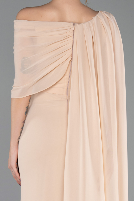 Standesamtkleid Lang Chiffon Beige ABU5418